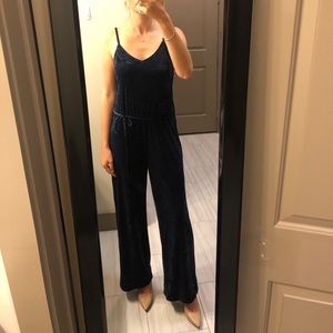 Aerie navy velour overall